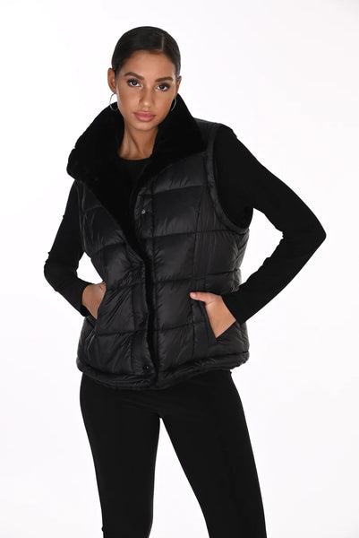 Frank Lyman 263805 16-WAY REVERSIBLE PUFFER & FAUX FUR COAT