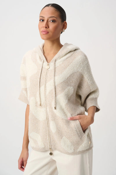 Joseph Ribkoff  264925 Hooded Animal Print Sweater