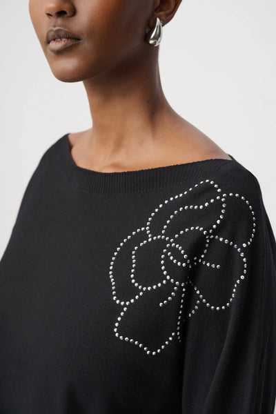 Joseph Ribkoff 264957 Pullover With Flower Applique