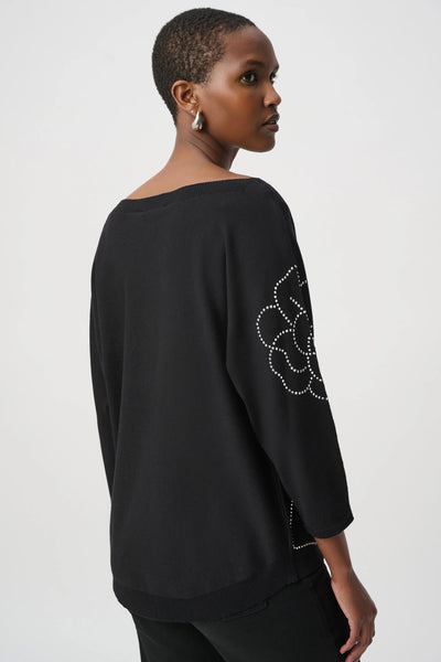 Joseph Ribkoff 264957 Pullover With Flower Applique