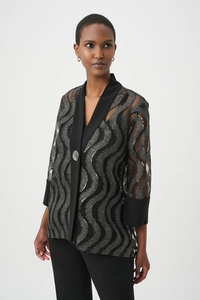 Joseph Ribkoff 264138 Sequin Embroidered Swing Jacket