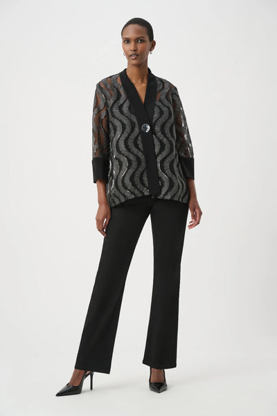 Joseph Ribkoff 264138 Sequin Embroidered Swing Jacket