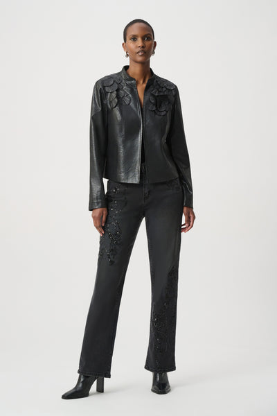 Joseph Ribkoff 264906 Embellished Foiled Suede Jacket