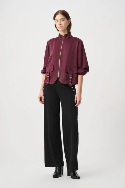 Joseph Ribkoff 264939 Satin Puff Sleeve Utility Jacket