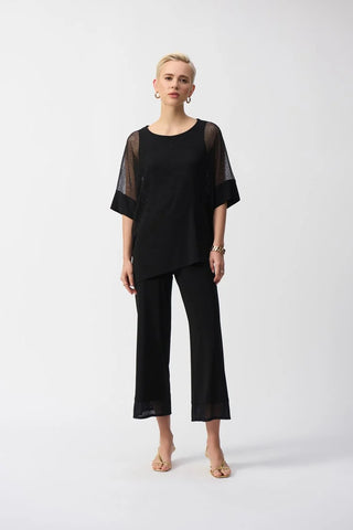 JOSEPH RIBKOFF 251092 Mesh And Silky Knit Cocoon Top