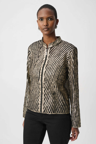 Joseph Ribkoff 264908 Metallic Soutache Fitted Jacket