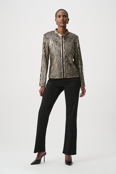 Joseph Ribkoff 264908 Metallic Soutache Fitted Jacket