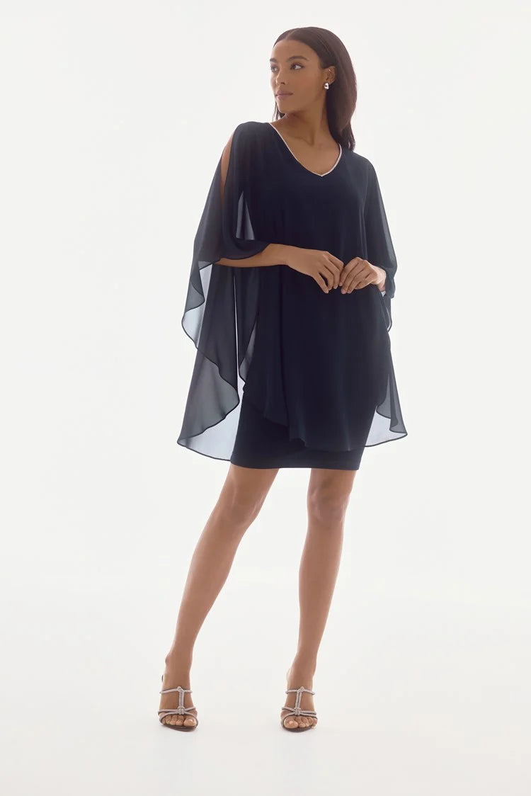 Joseph Ribkoff Women's Chiffon And Silky Knit Poncho Top 251095 Col 1761