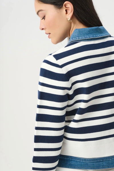 Joseph Ribkoff 271901 Striped Cotton Knit Jacket