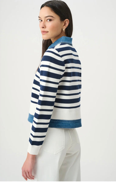 Joseph Ribkoff 271901 Striped Cotton Knit Jacket