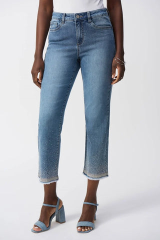 JOSEPH RIBKOFF 251956 Straight Fit Crop Stretch Jeans