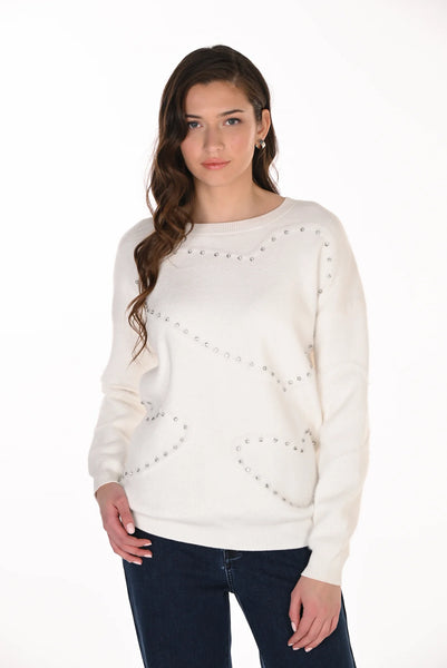 FRANK LYMAN 263755 HEART SWEATER