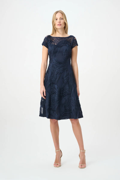 Joseph Ribkoff 264720 Embroideered Swirl Fit & Flare Dress
