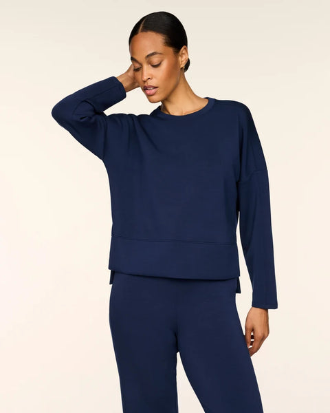 SPANX 22389R AirEssentials CREWNECK LONG SLEEVE TOP NAVY