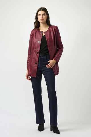 JOSEPH RIBKOFF 253934 FOILED SUEDE FITTED JACKET 2 COLOURS
