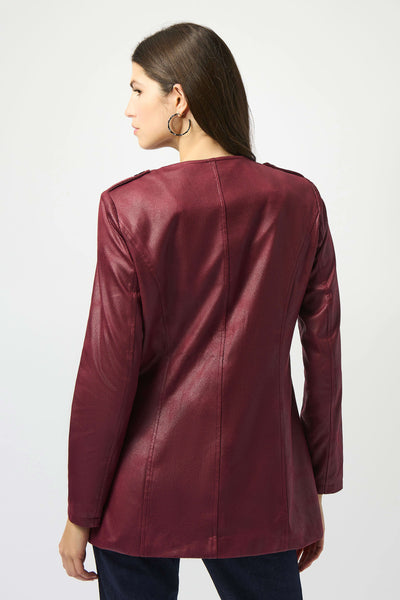 JOSEPH RIBKOFF 253934 FOILED SUEDE FITTED JACKET 2 COLOURS