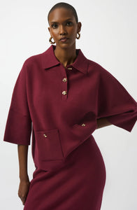 JOSEPH RIBKOFF 253962 SWEATER KNIT PULLOVER WITH POLO COLLAR 2 COLOURS