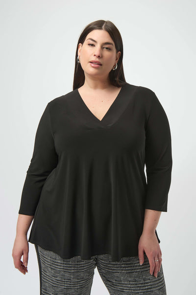 JOSEPH RIBKOFF 253112 SILKY KNIT FLARED TOP 2 COLOURS
