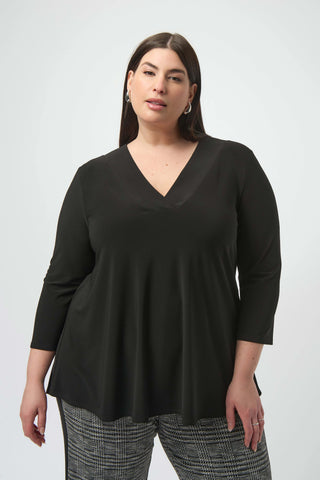 JOSEPH RIBKOFF 253112 SILKY KNIT FLARED TOP 2 COLOURS