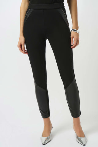 JOSEPH RIBKOFF 253078 HEAVY KNIT AND LEATHERETTE PULL ON LEGGING