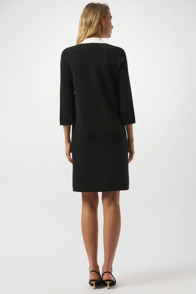 JOSEPH RIBKOFF 253995 Knit Dress with Contrast Shirt Collar and Pockets