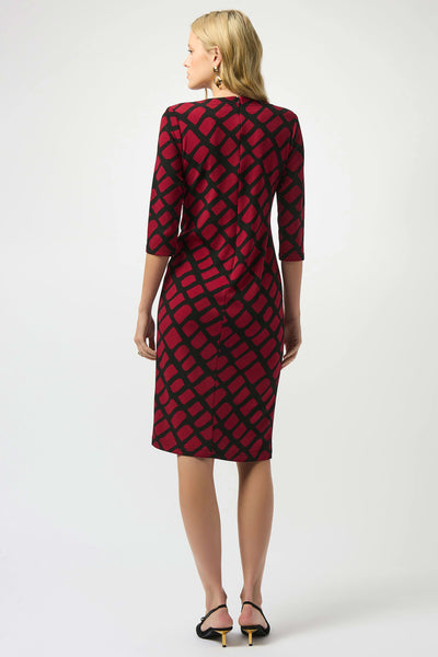 JOSEPH RIBKOFF 253250 SILKY KNIT GEOMETRIC PRINT SHEATH DRESS