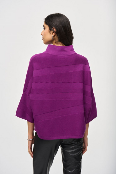 Joseph Ribkoff 243953 Sweater Knit Mock Neck Boxy Top In 2 colours