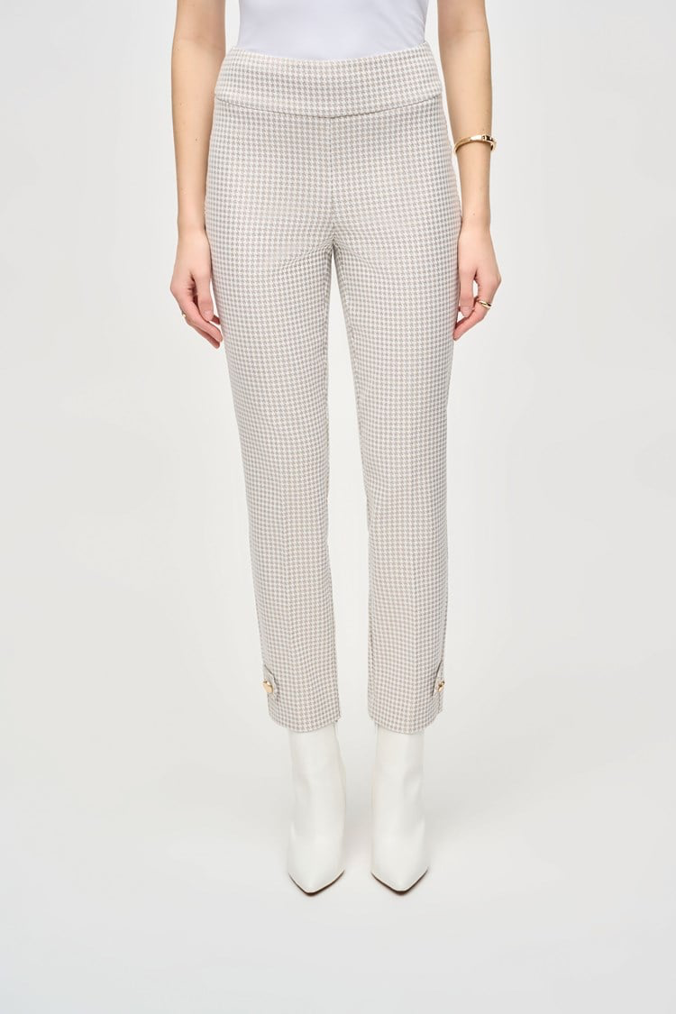 Joseph Ribkoff 243180 Houndstooth Jacquard Slim Fit Pants