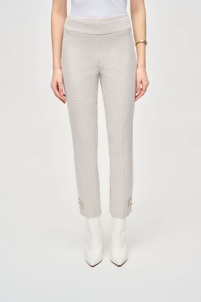 Joseph Ribkoff 243180 Houndstooth Jacquard Slim Fit Pants