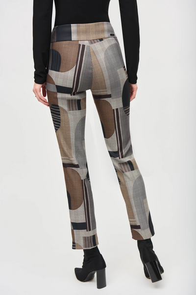 Joseph Ribkoff 243299 Jacquard Abstract Print Straight Pull-On Pants