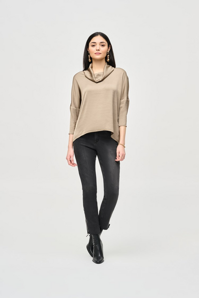 Joseph Ribkoff 243189 Satin Cowl Collar Top