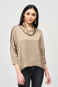 Joseph Ribkoff 243189 Satin Cowl Collar Top