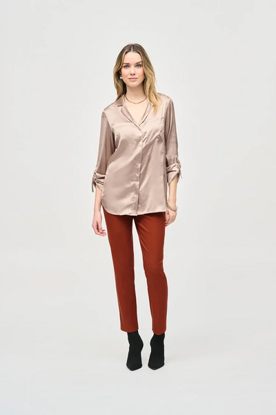 Joseph Ribkoff 243919 Satin Button-Down Blouse