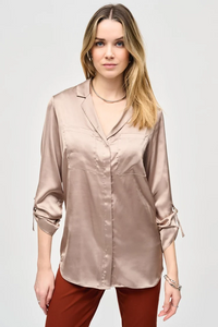 Joseph Ribkoff 243919 Satin Button-Down Blouse