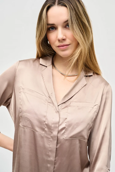 Joseph Ribkoff 243919 Satin Button-Down Blouse