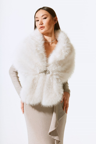 Joseph Ribkoff 233796 Faux Fur Cape- 2 colours