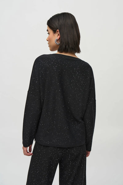 JOSEPH RIBKOFF 244921F25 SEQUINED SWEATER KNIT BOXY TOP