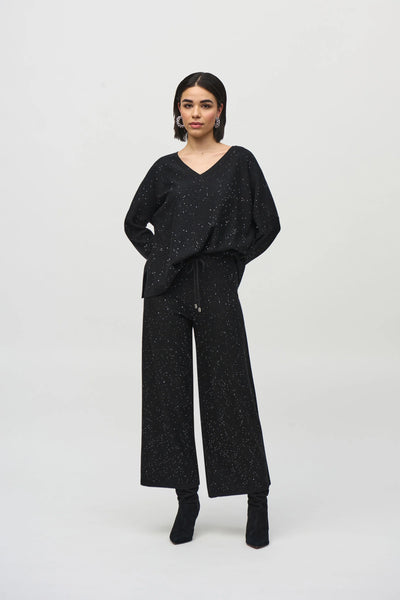 JOSEPH RIBKOFF 244922F25 Sequined Sweater Knit Culotte Pants