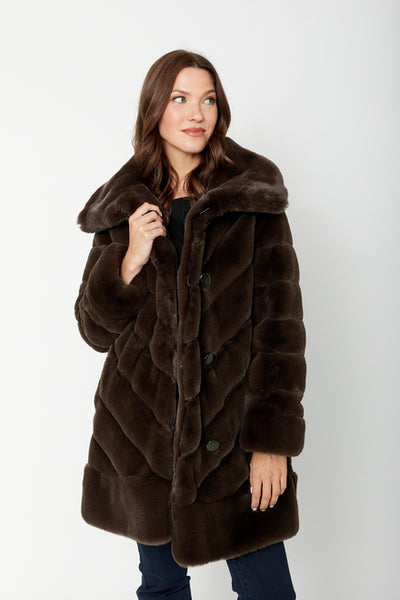 Joseph Ribkoff 243904 Reversible Faux Fur Coat