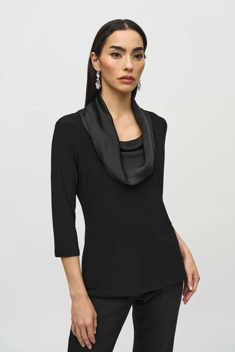 Joseph Ribkoff 244106 Silky Knit And Satin Fitted Top in three colours