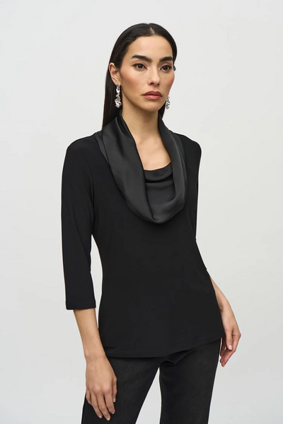 Joseph Ribkoff 244106 Silky Knit And Satin Fitted Top in three colours