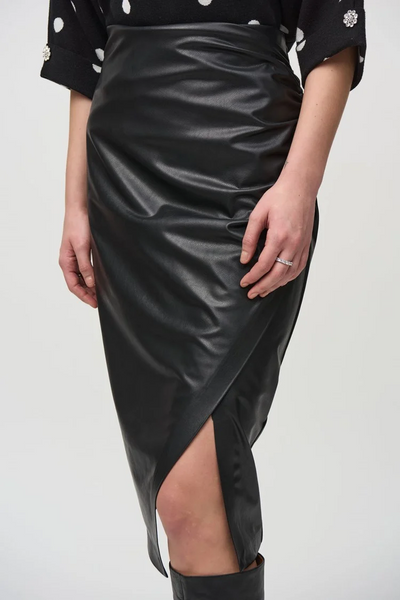 Joseph Ribkoff 244115 Leatherette Pull-On Pencil Skirt