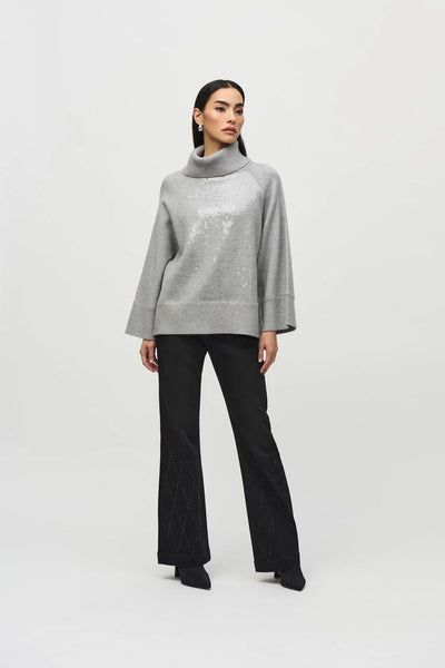 Joseph Ribkoff 244935 Sweater Knit Boxy Top With Sequins Detail in two colours