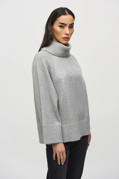 Joseph Ribkoff 244935 Sweater Knit Boxy Top With Sequins Detail in two colours