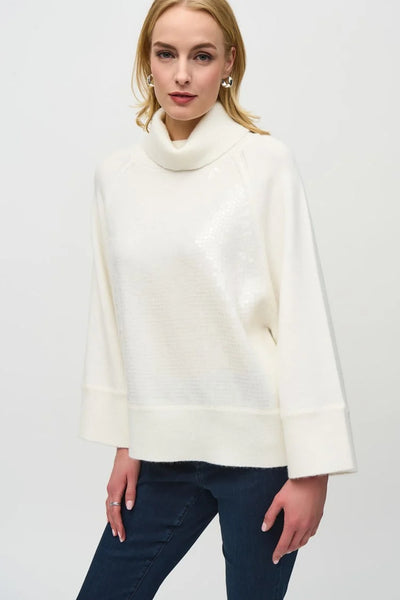 Joseph Ribkoff 244935 Sweater Knit Boxy Top With Sequins Detail in two colours