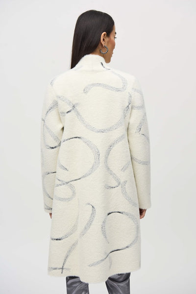 Joseph Ribkoff 244930 Abstract Jacquard Sweater Coat