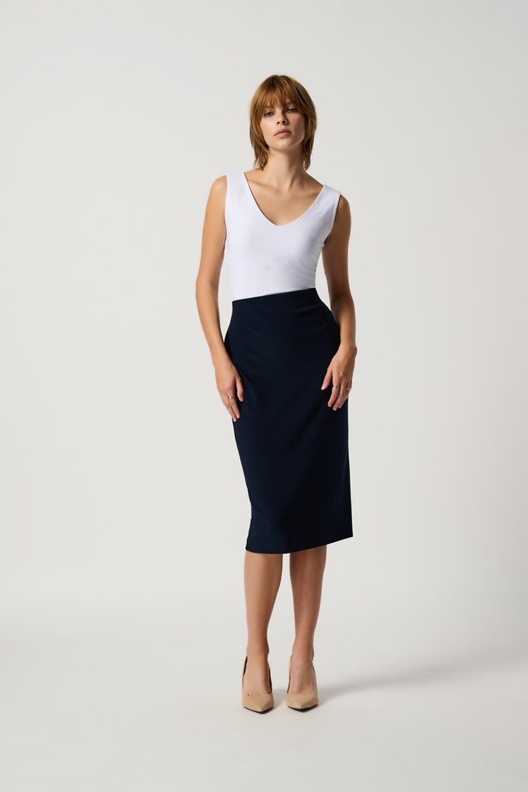 Joseph Ribkoff 163083 Classic Long Pencil Skirt in black and midnight