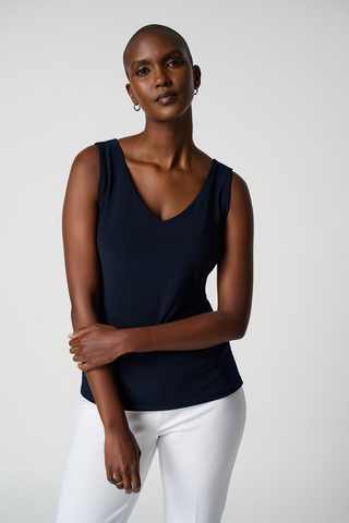 Joseph Ribkoff 201546 Classic V-Neck Cami available in black, navy, moonstone and Vanilla