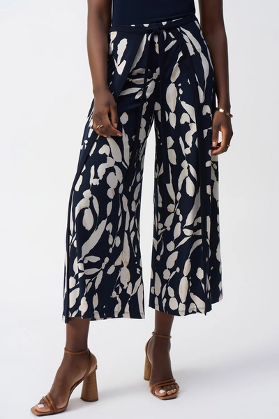 Joseph Ribkoff 251252 Silky Knit Abstract Print Wide Leg Pants