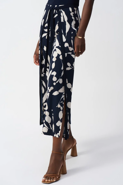 Joseph Ribkoff 251252 Silky Knit Abstract Print Wide Leg Pants